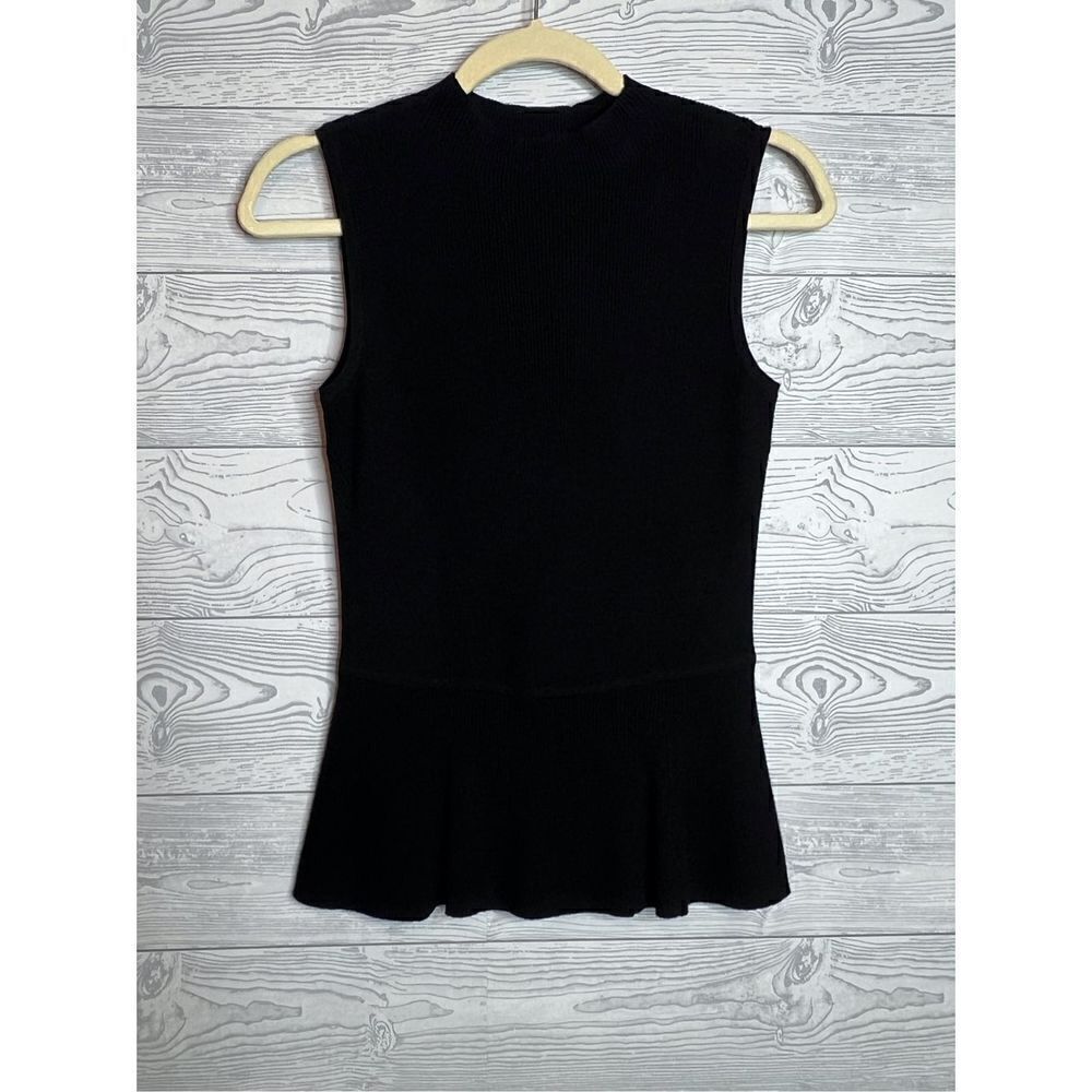 Talbots, sleeveless, black ribbed, size P